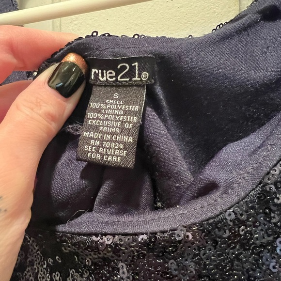Rue 21 Sequin Blue Mini Dress size small - Picture 2 of 7
